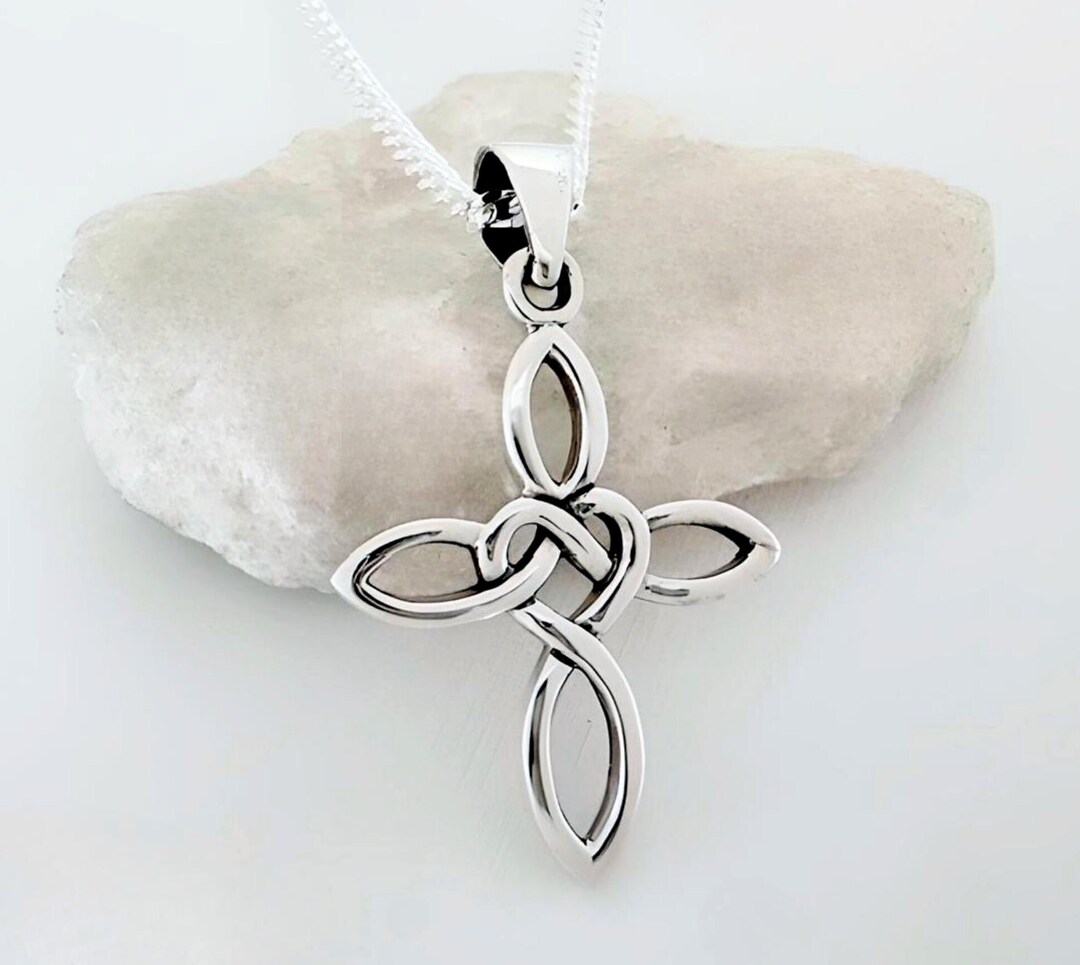 Sterling Silver Celtic Knot Cross Necklace Sterling Silver