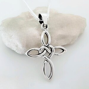 Sterling Silver Celtic Knot Cross Necklace Sterling Silver Infinity Love Heart Pendant Necklace. Select Chain.