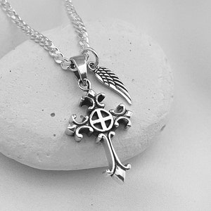 Sterling silver Orthodox Cross Necklace. Greek Fleur de Lis Cross necklace. choose 1 charm, Choose your chain