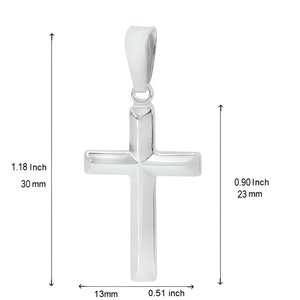 SMALL Sterling Silver Cross For Women. Sterling Silver Small Cross Necklace, Unisex Silver Cross. Cross Jewelry. Select Italian Chain. 5141 image 2