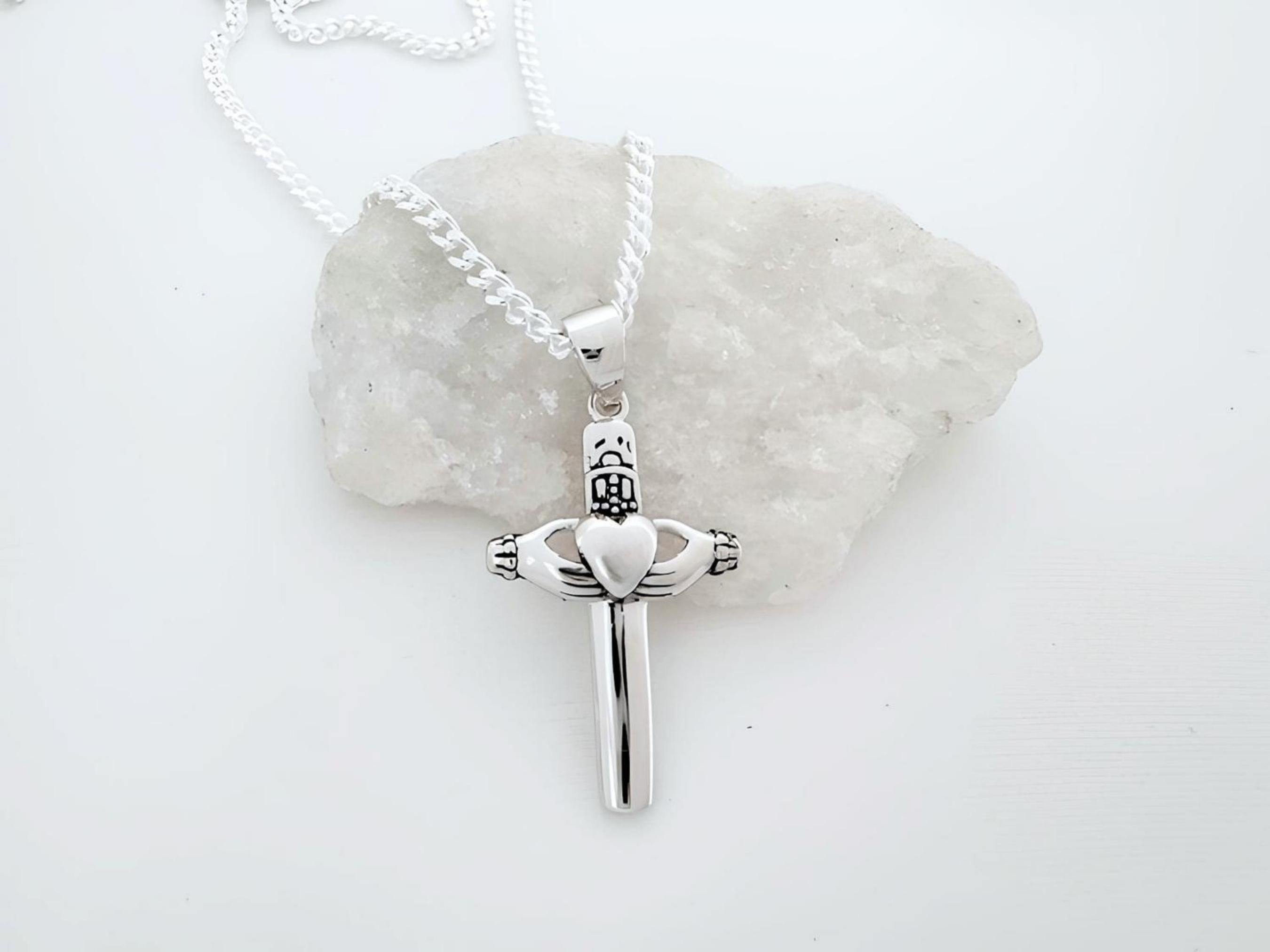 Sterling Silver Celtic Cross Necklace Silver Infinity Love Heart ...