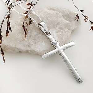 INRI Cross necklace. Sterling silver cross necklace. Women Cross. Girls Christian Pendant. Choose Sterling silver chain. 4885