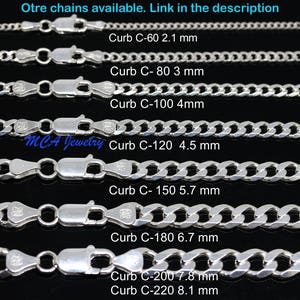 Sterling silver chain Necklace, Choose Silver chain for Mens, Curb/cuban, kids chain, Women Silver chain. Thicker chain available. Contac me image 8