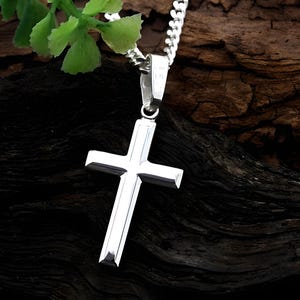 Sterling Silver Cross Kids Baptism Gift, Boys Cross Girls Cross Kids. Choose Chain 5147