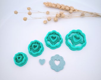 R037 Heart cookie cutter l Polymer clay cookie cutter l Clay cutter l Fimo clay cookie cutter l Clay cutter l Earring mold