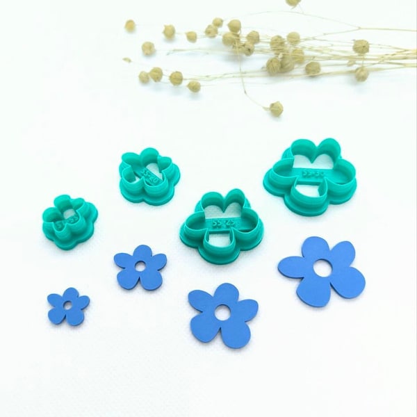 R053G+D Emporte-pièce fleurs l Emporte-pièce pâte polymère l Clay cutter l Emporte-pièce fimo l Coupeur d'argile l Moule boucle oreilles