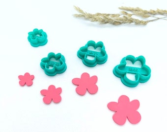 R055G+D Emporte-pièce fleurs l Emporte-pièce pâte polymère l Clay cutter l Emporte-pièce fimo l Coupeur d'argile l Moule boucle oreilles