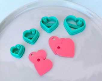 R057G-D Tagliabiscotti a forma di cuore l Tagliabiscotti per pasta polimerica l Tagliabiscotti per argilla l Tagliabiscotti per argilla Fimo l Tagliabiscotti per argilla l Stampo per orecchini