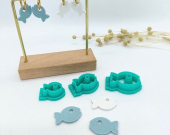 R048G+D Fish cookie cutter l Polymer clay cookie cutter l Clay cutter l Fimo cookie cutter l Clay cutter l Earring mold