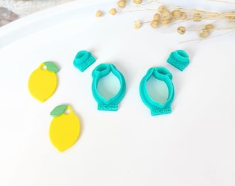 R042C+F-G+D Lemon + Leaf Cookie Cutter l Polymer Clay Cutter l Clay Cutter l Fimo Clay Cutter l Clay Cutter