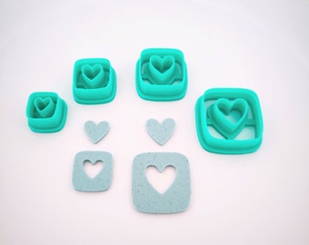 R033 Heart cookie cutter l Polymer clay cookie cutter l Clay cutter l Fimo clay cookie cutter l Clay cutter l Earring mold