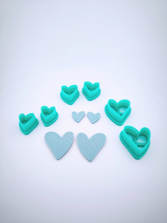 R034G-D Emporte-pièces coeur l Emporte-pièces polymère l Clay cutter l Emporte-pièce pâte fimo l Coupeur d'argile l Moule boucle oreilles