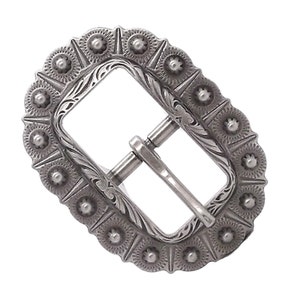 Engraved Bridle Buckle Antique Silver 3/4&quot; 7851-21