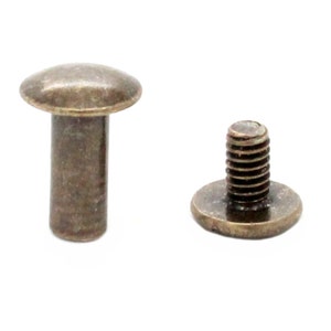 Antique Brass Binder Post 1/2&quot; Steel Chicago Screws 10 Pack 1293-15