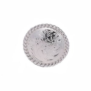 Rose Flower Silver Rope Edge Screwback Concho 1&quot; (2.5 cm) 1785-S Stecksstore