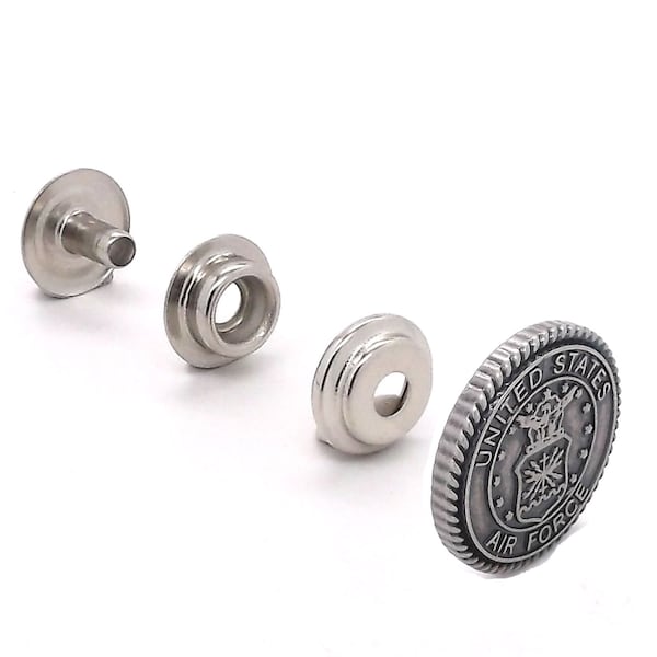 Air Force Antique Nickel Snap Set Button Concho 1" 1265-31 Stecksstore Made in USA
