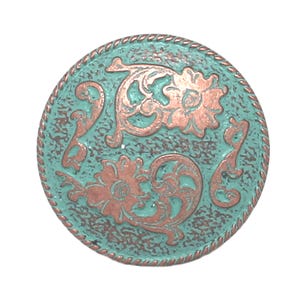 Dual Cactus Flower Antique Patina Screw Back Concho 1" 4663-90
