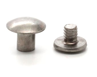 Antique Nickel Binder Post 1/4" Steel Chicago Screws 10 Pack 1290-16