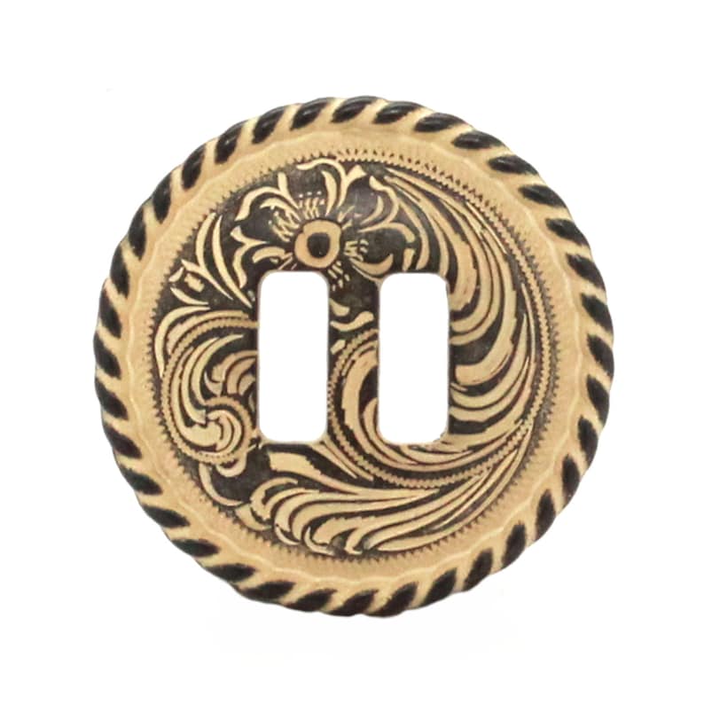 Gold and Silver Slotted Rope Edge Concho 1/" 3484-NGS