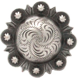 Berry Concho 2&quot; Antique Silver Screw Back 7864-21