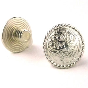 Chicago Screws Concho Nickel 3/16&quot; 10 Pack 3305-01