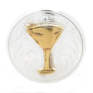 Martini Glass Screw Back Concho Nickel and Gold Plated 1-1/4" 7211-01