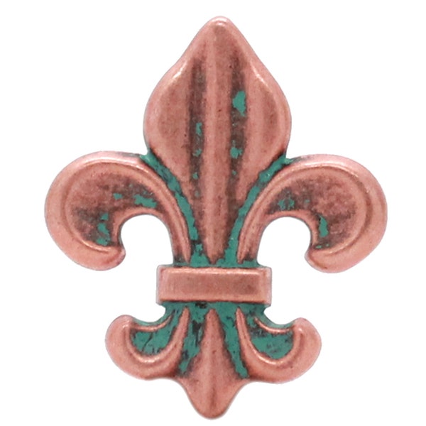 Fleur de Lis Concho Copper Patina 1-5/8" 7162-90