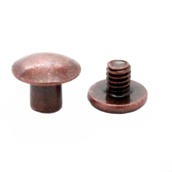 Antique Copper Binder Post 1/4" Steel Chicago Screws 10 Pack 1290-10
