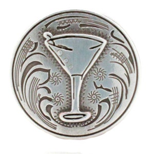 Martini Glass Screw Back Concho Old Silver 1-1/4" 7211-21