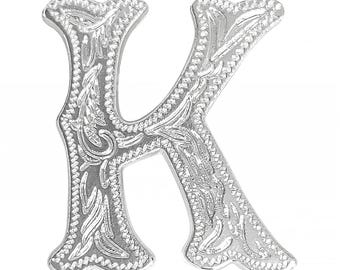 Alphabet Letter K Shiny Silver Screw Back Concho 1339-11