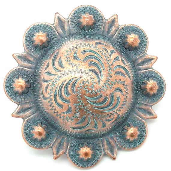 Berry Concho Antique Copper Patina All Metal 1-1/2" 7860-90 Screw Back