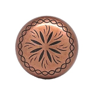 Sunburst 1-1/4&quot; x 3/16&quot; Copper Plated Screwback Concho 2998C Stecksstore