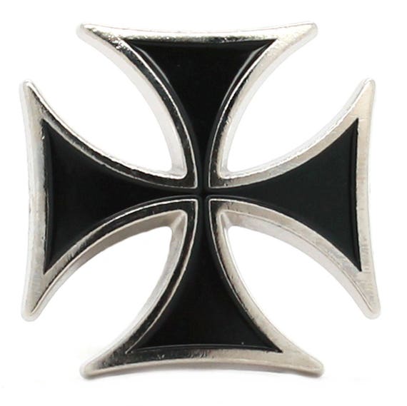★ sankhonjr★【希少】90sDEPTメキシコ製アイアンクロス Maltese Iron Cross Nickel Decorative Snap Set Concho Black Epoxy 1
