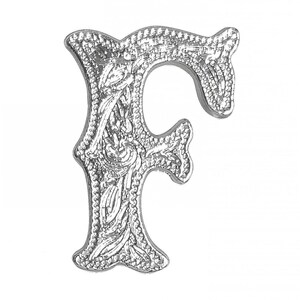 Alphabet Letter F Shiny Silver Screw Back Concho 1339-06