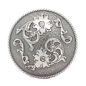 Dual Cactus Flower Antique Nickel Screw Back Concho 1" 4663-21