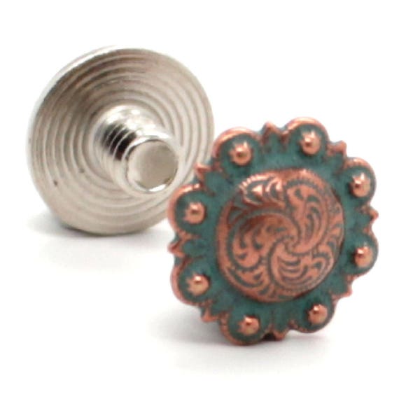 Spiral Berry Concho 10 pack Antique Copper