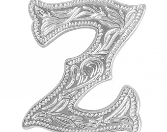 Alphabet Letter Z Shiny Silver Screw Back Concho 3/4" 1339-26
