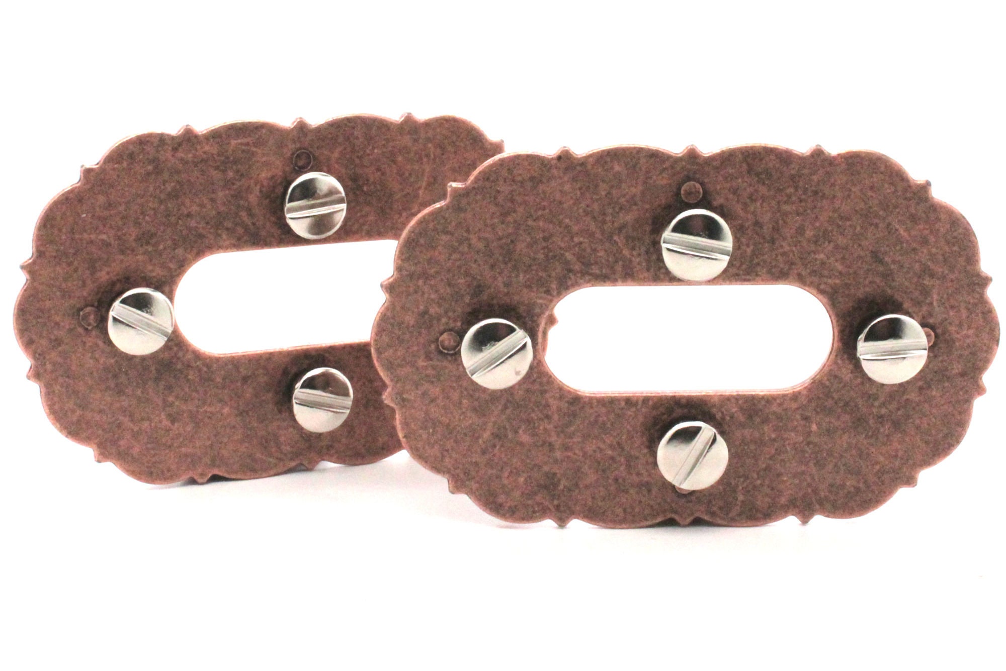 Western Saddle Berry Cinch Rigging Plate Antique Copper Platted 2 Pack ...