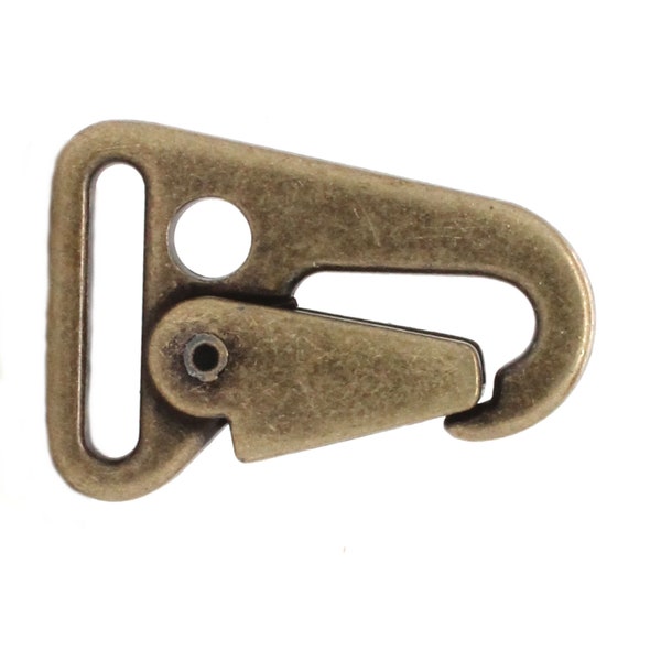Economy Sling Snap Hook Antique Brass 1 Inch Loop 14205-09 Spring Hooks Webbing Keychain Rings Various Packs Carrying Tools