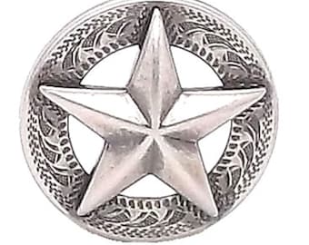 Star Antique Silver Screw Back Concho 1