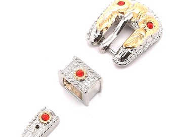 Gem Stone Studded Hatband Buckle Set 1/4" 1694-04