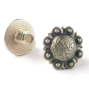 Chicago Screw Concho Antique Silver 3/16&quot; 10 Pack 3306-06 by Stecksstore