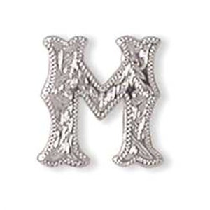 Alphabet Letter M Shiny Silver Screw Back Concho 3/4" 1339-13