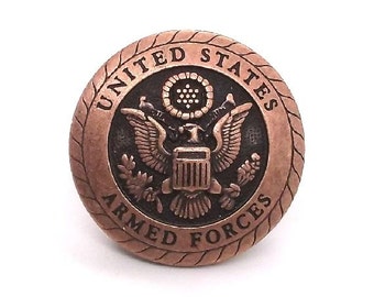Armed Forces Copper Plated Screwback Concho 1-1/4" 2659C