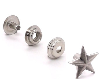 Star 3D Decorative Snap Set Concho Button 3/4" 1265-19