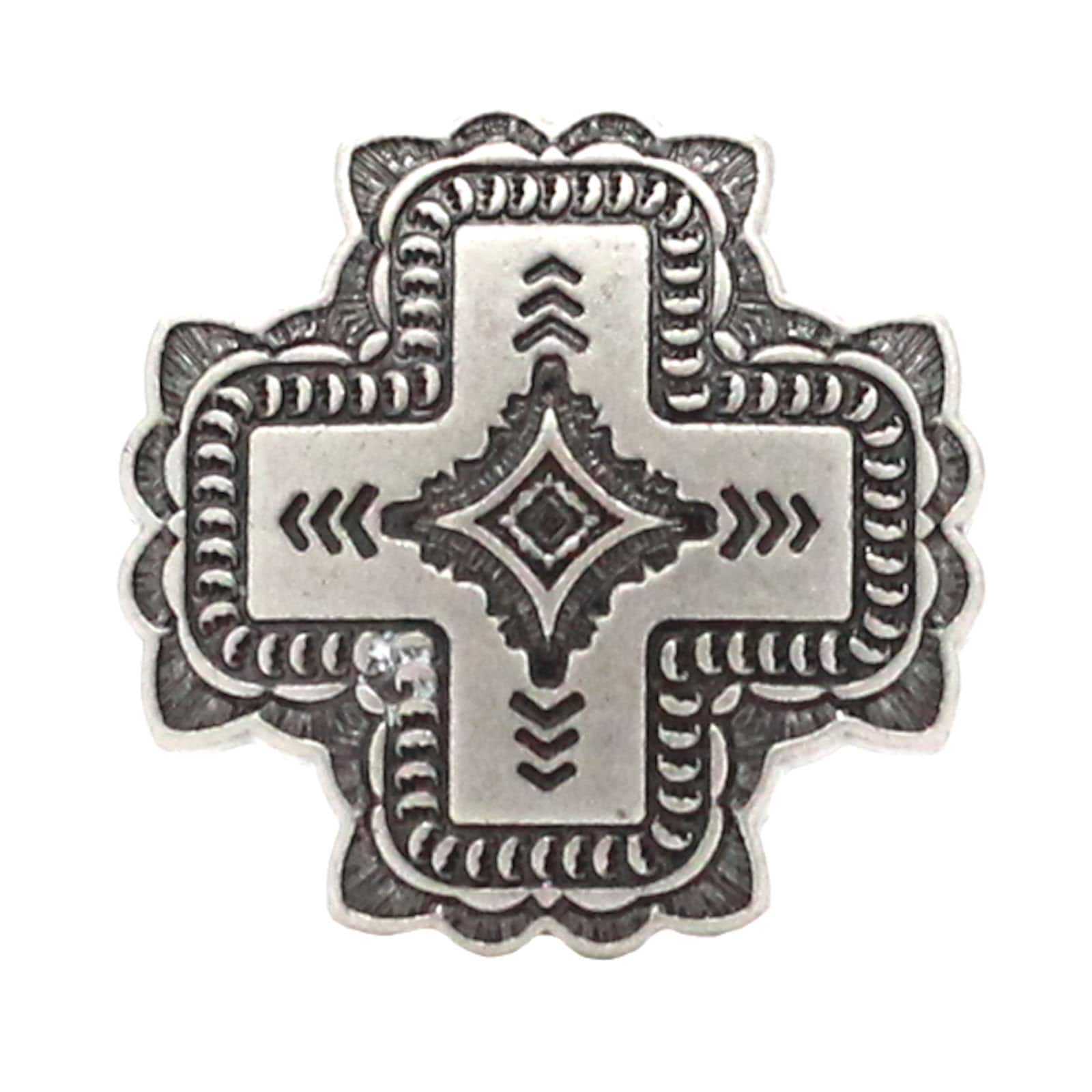Santa Fe Cross Concho Antique Nickel 1-1/4