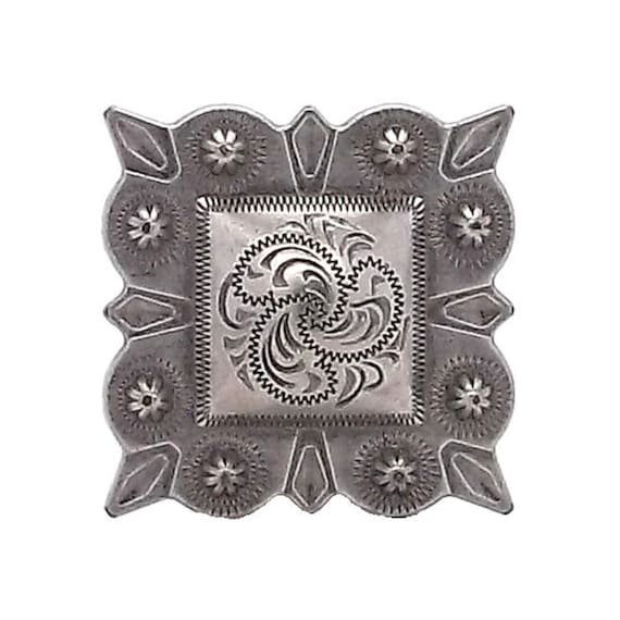 Berry Square Concho 1" (2.5 cm) Screwback in Antique Nickel 2325-21