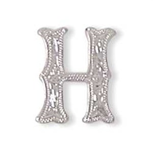Alphabet Letter H Shiny Silver Screw Back Concho 1339-08
