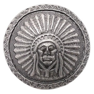 Southwest Indian Chief Antique Nickel Concho Screw Back 1.75&quot; 7582-21 by Stecksstore