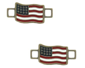 Shoe And Boot Lace Metal Keeper Flag 2 Each SL-3212-09